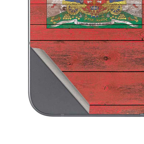 Haiti Flag Dark Wood Google Pixel 9 Pro Fold Skin